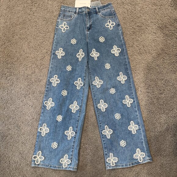 THE NOLI SHOP DENIM KAIA PEARL HIGH RISE JEANS in MEDIUM BLUE NEW WITH TAGS-  28 - Picture 1 of 12